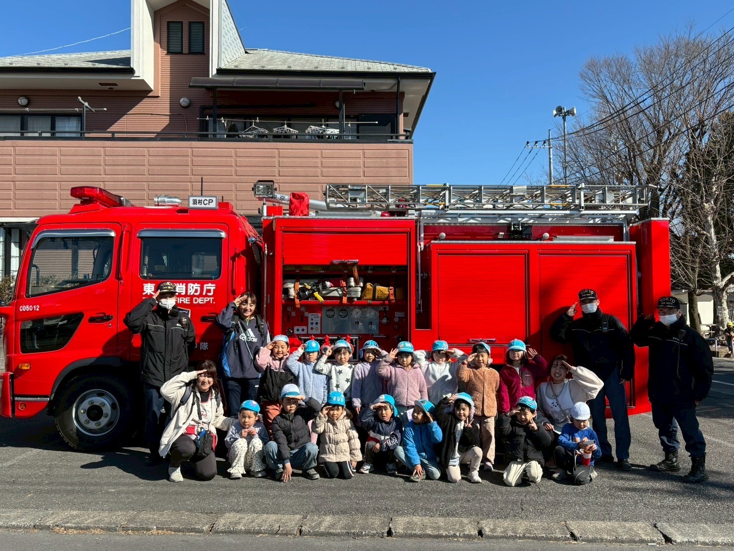 消防車が保育園にきたぞー！！